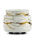Wax Melt Burner Ceramic 3-in-1 Oil Burner Electric Candle Wax Burner (White Gold)